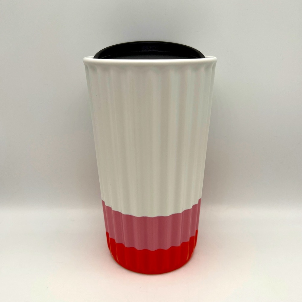 STARBUCKS Zig Zag Color-Blocked Ceramic Cup with Lid - 10 oz